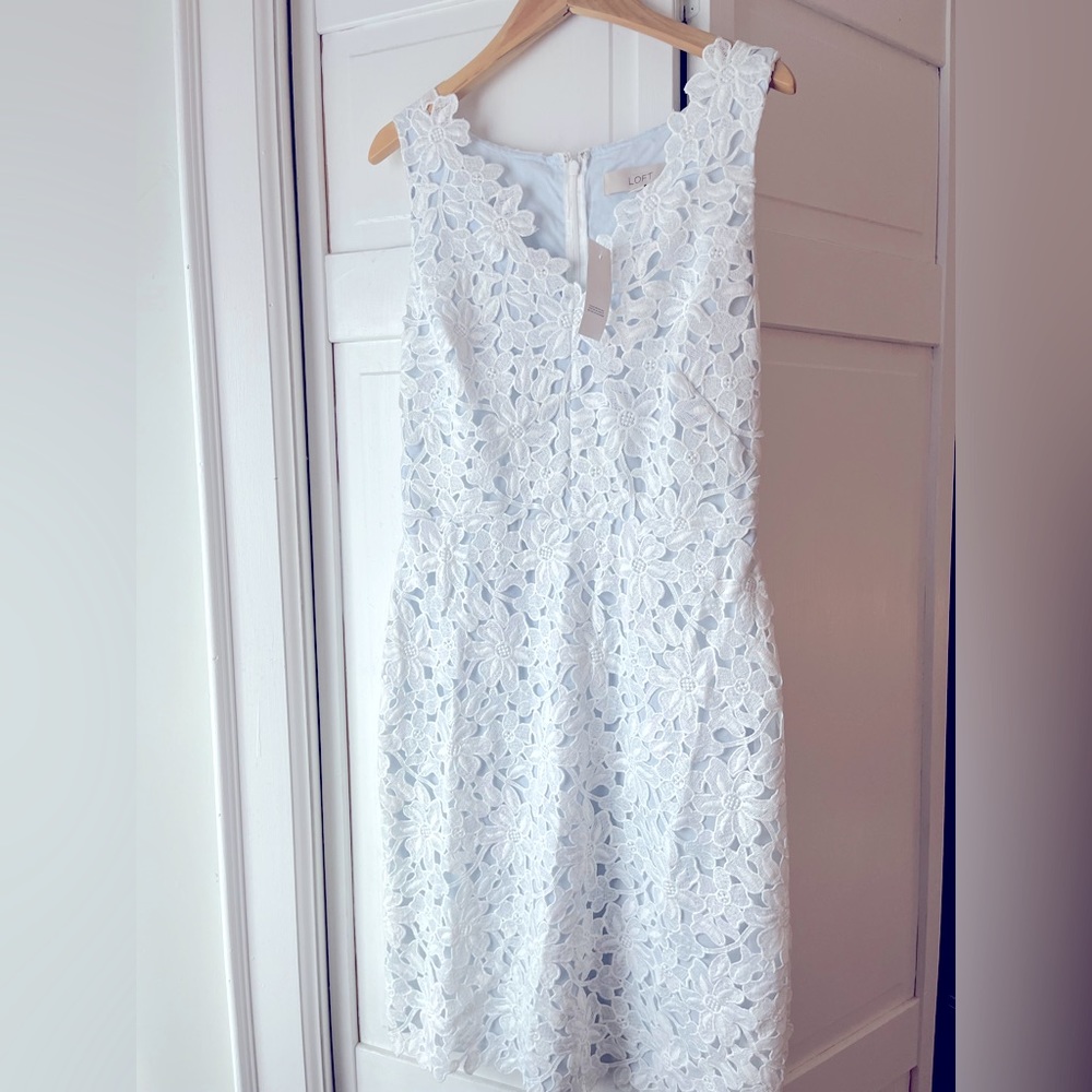 Ann Taylor Loft Sleeveless flower eyelet dress NWT